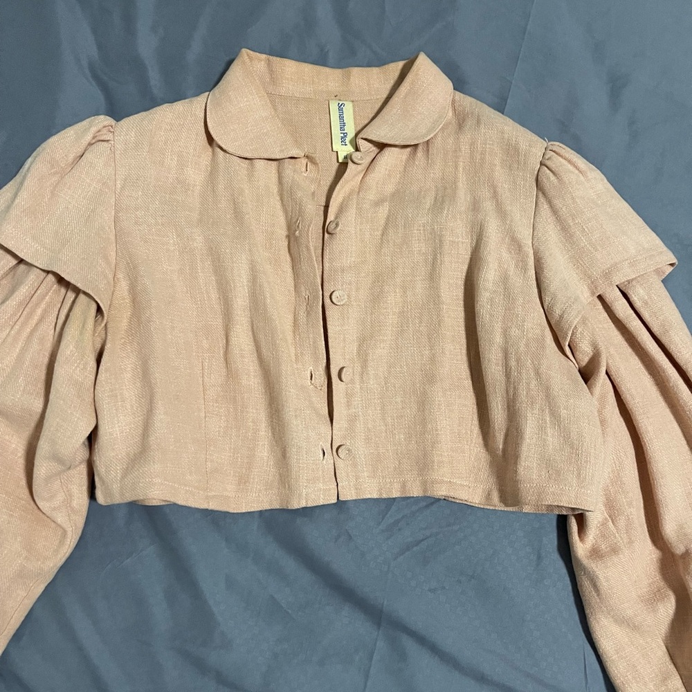 Samantha Pleet Blush Button-Up Blouse